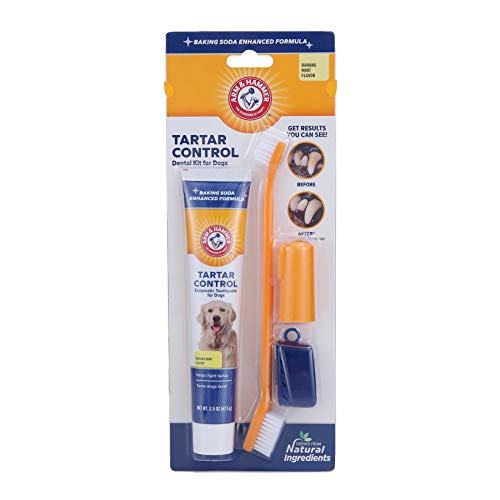 Arm & Hammer | Tartar Control Kit for Dogs | Toothpaste, Toothbrush & Finger Brush