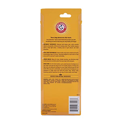 Arm & Hammer | Tartar Control Kit for Dogs | Toothpaste, Toothbrush & Finger Brush