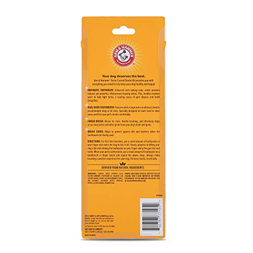 Arm & Hammer | Tartar Control Kit for Dogs | Toothpaste, Toothbrush & Finger Brush