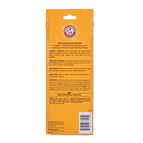 Arm & Hammer | Tartar Control Kit for Dogs | Toothpaste, Toothbrush & Finger Brush