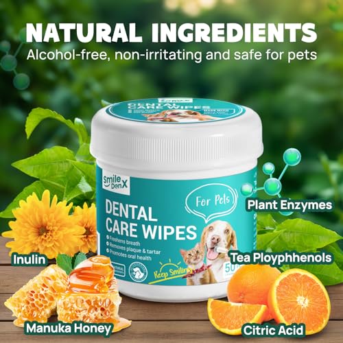 SmileDenX | Dog Dental Care Wipes=