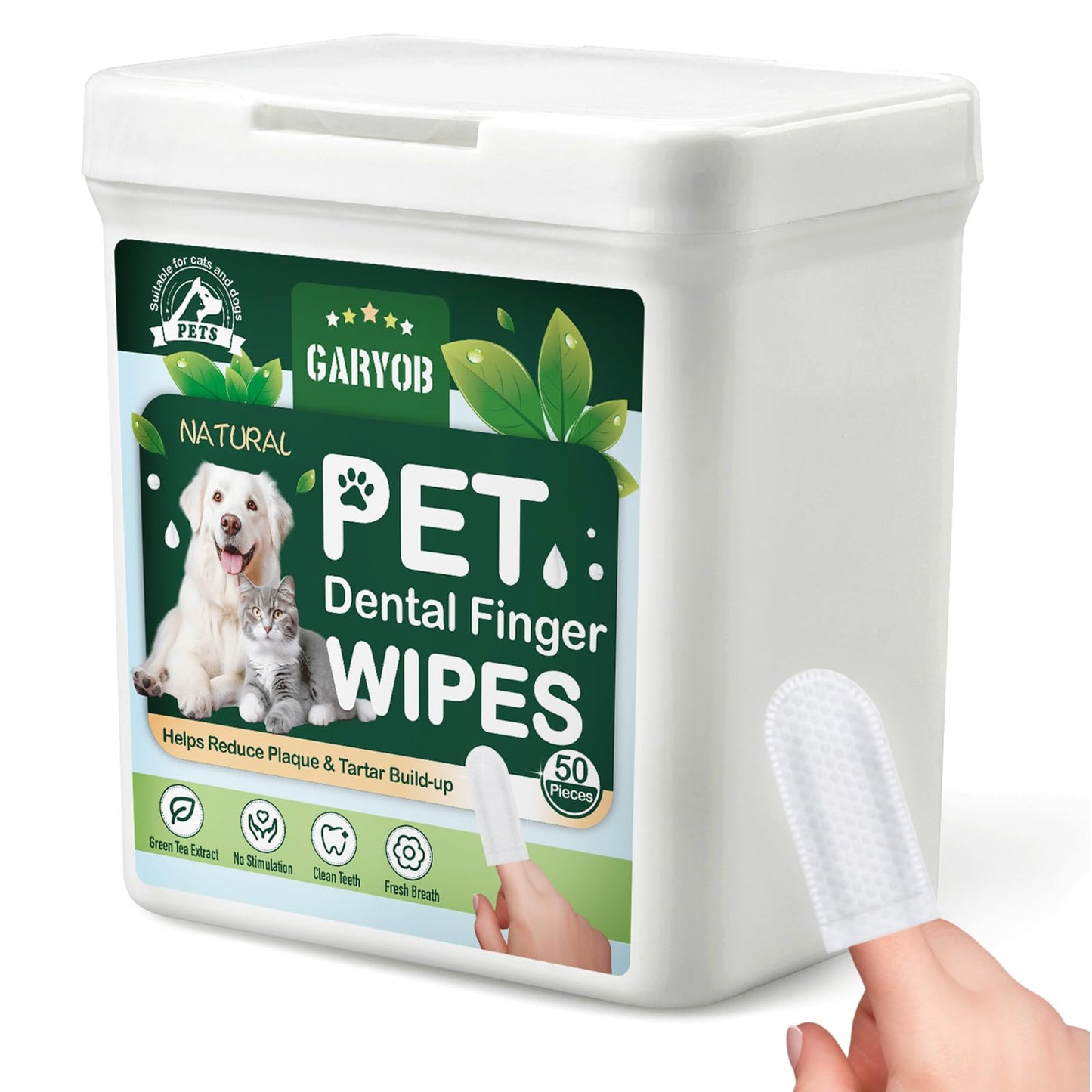 Dog Finger Toothbrush Oral Cleansing Wipes