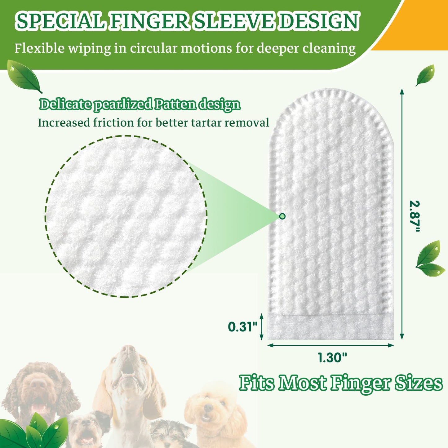 Dog Finger Toothbrush Oral Cleansing Wipes