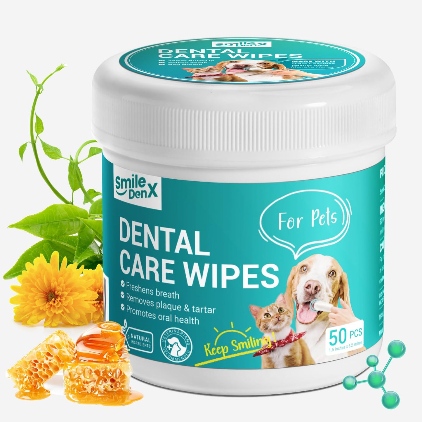 SmileDenX | Dog Dental Care Wipes=