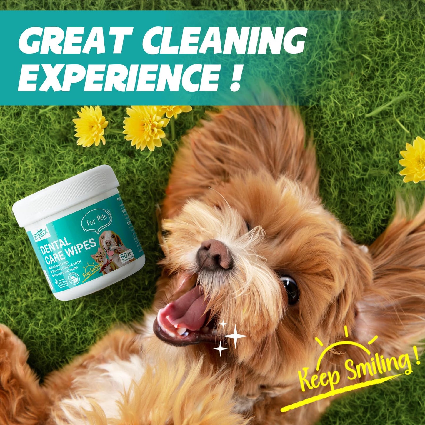 SmileDenX | Dog Dental Care Wipes=